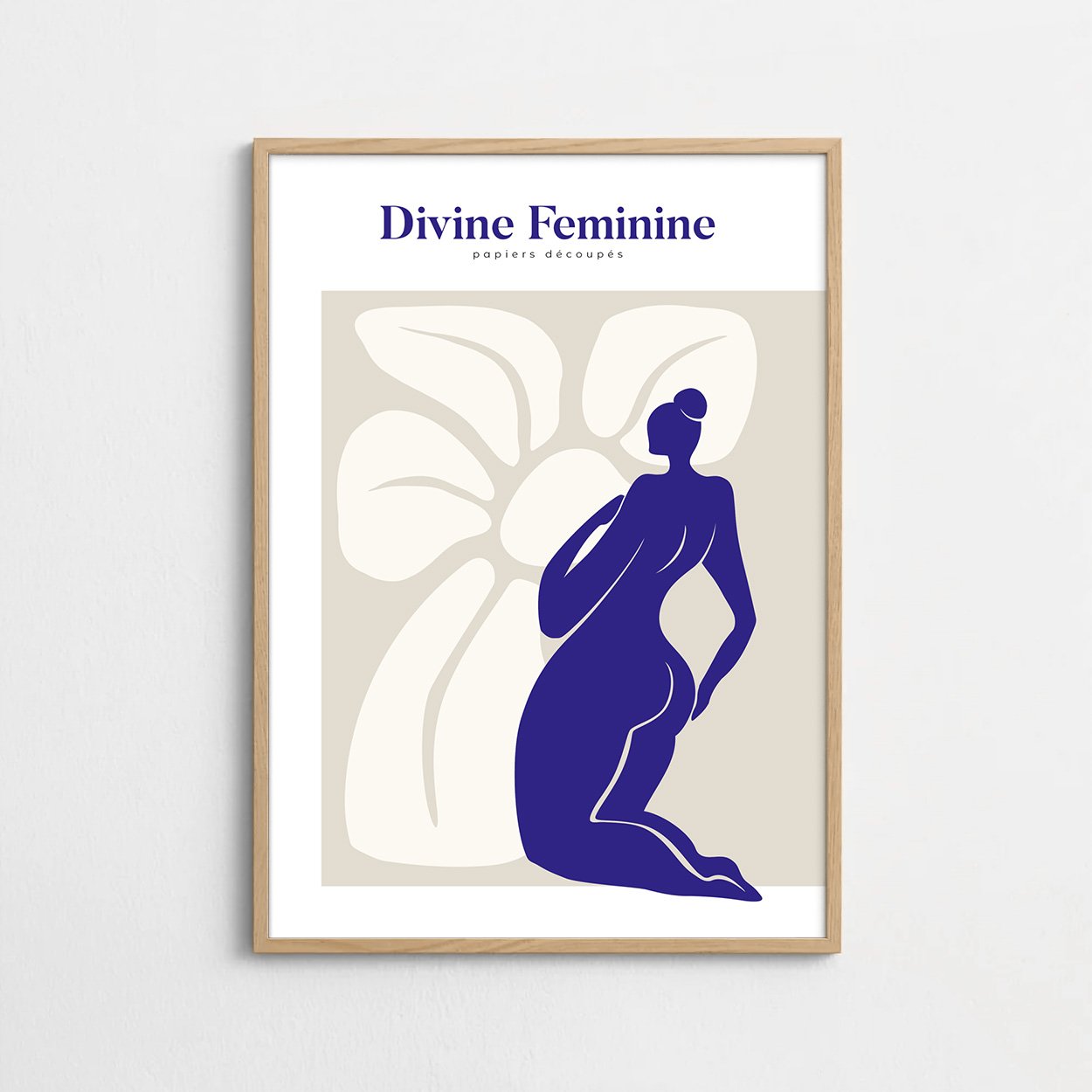 Divine Feminine Poster | Papiers Découpés Kunst | Abstrakte weibliche Silhouette | Moderne Wanddekoration | Minimalistische Kunstdrucke