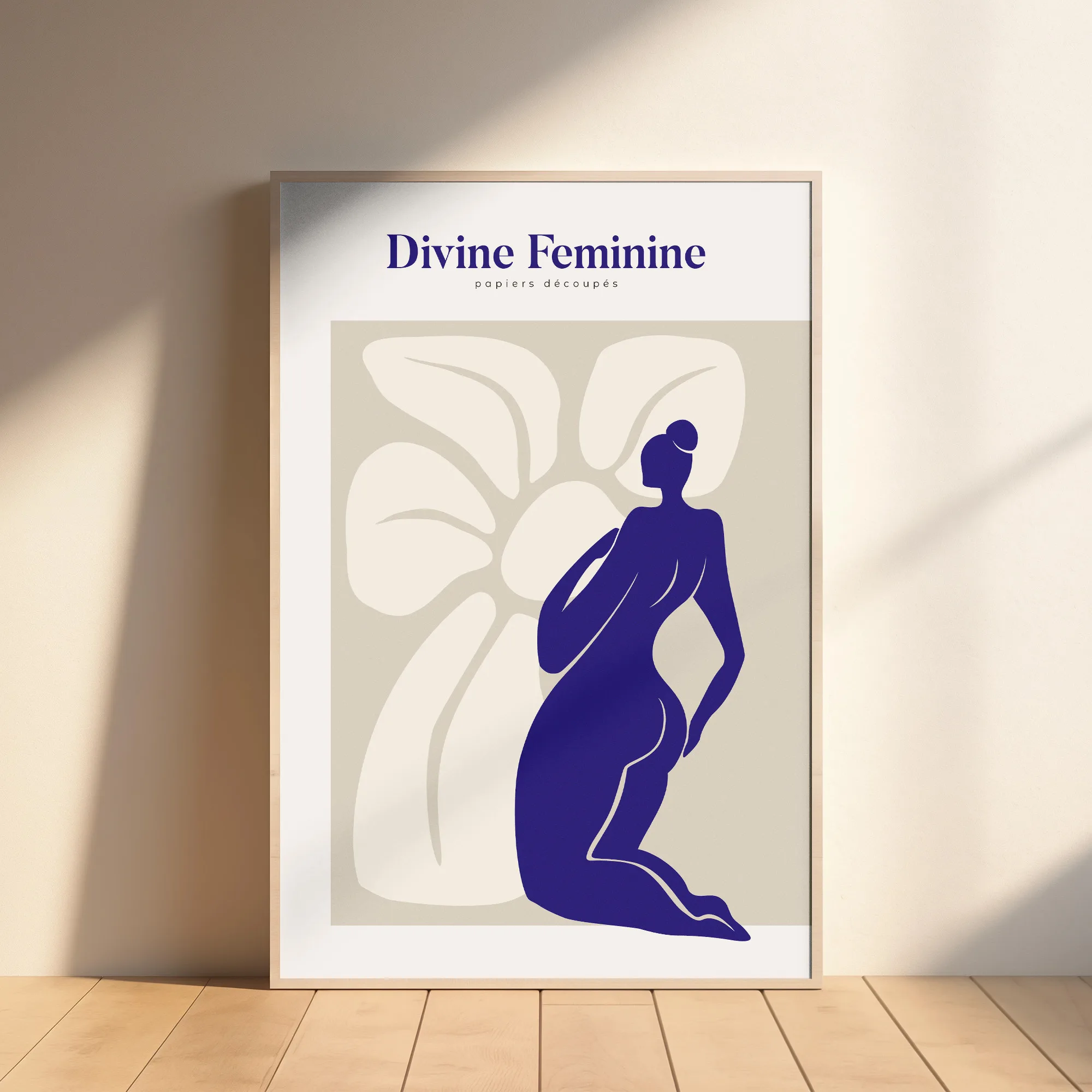 Divine Feminine Poster | Papiers Découpés Kunst | Abstrakte weibliche Silhouette | Moderne Wanddekoration | Minimalistische Kunstdrucke