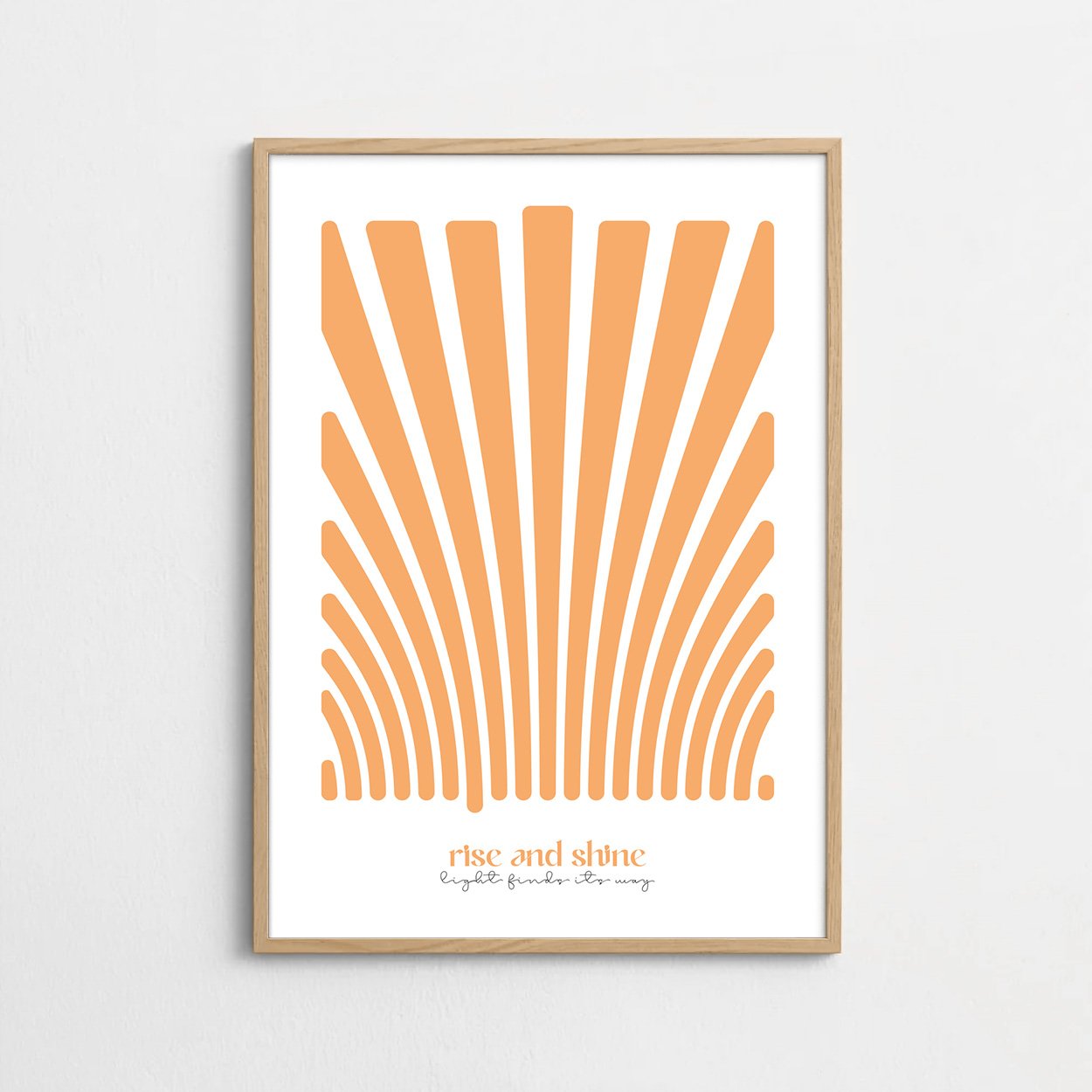 rise and shine Poster | Honiggoldene moderne Wandkunst | abstraktes oranges Poster | oranger Kunstdruck | Mid Century Modern Print
